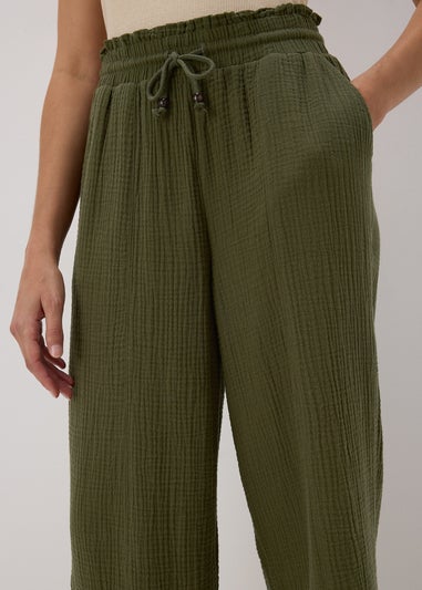 Khaki Cropped Trousers