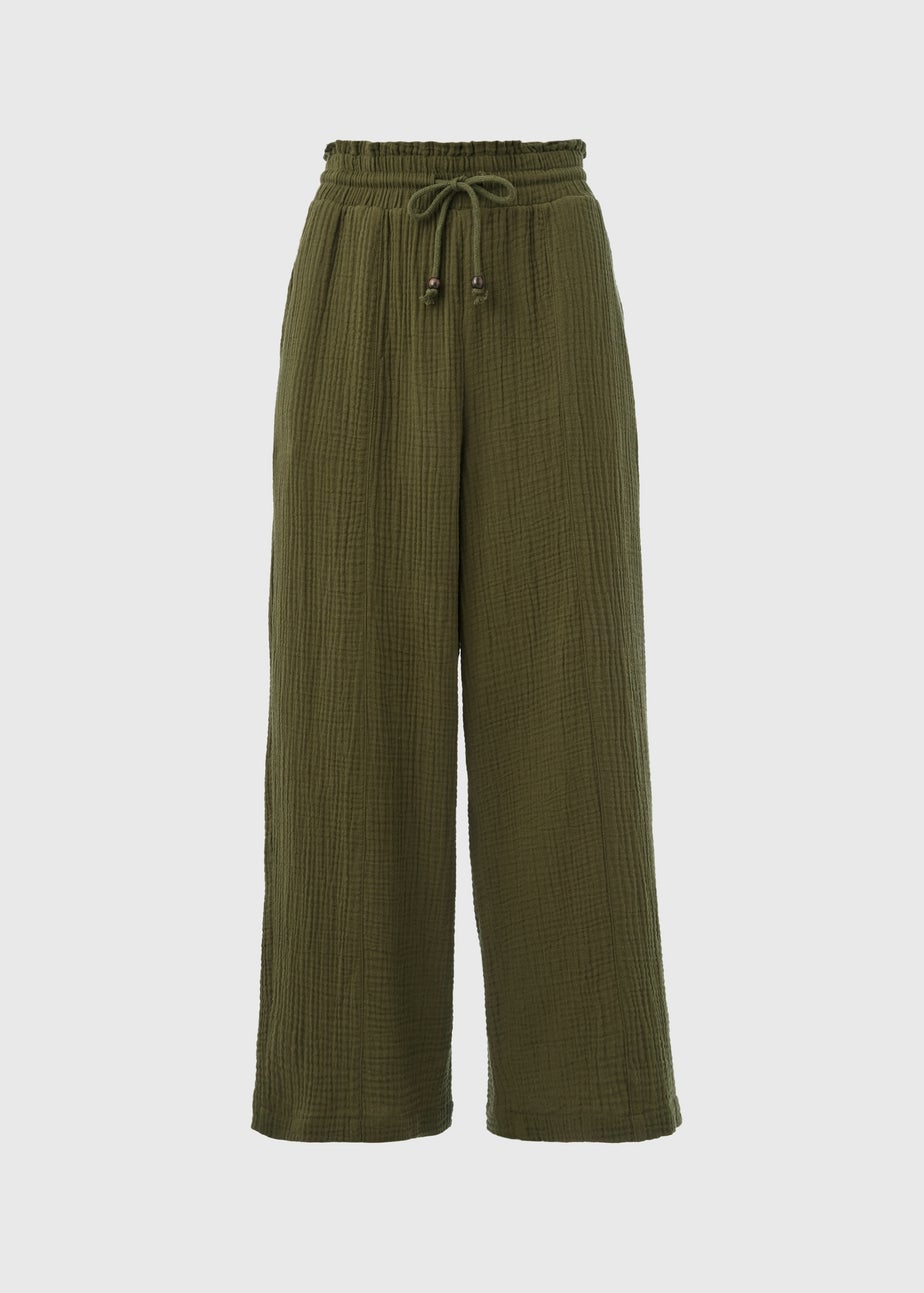 Khaki Cropped Trousers