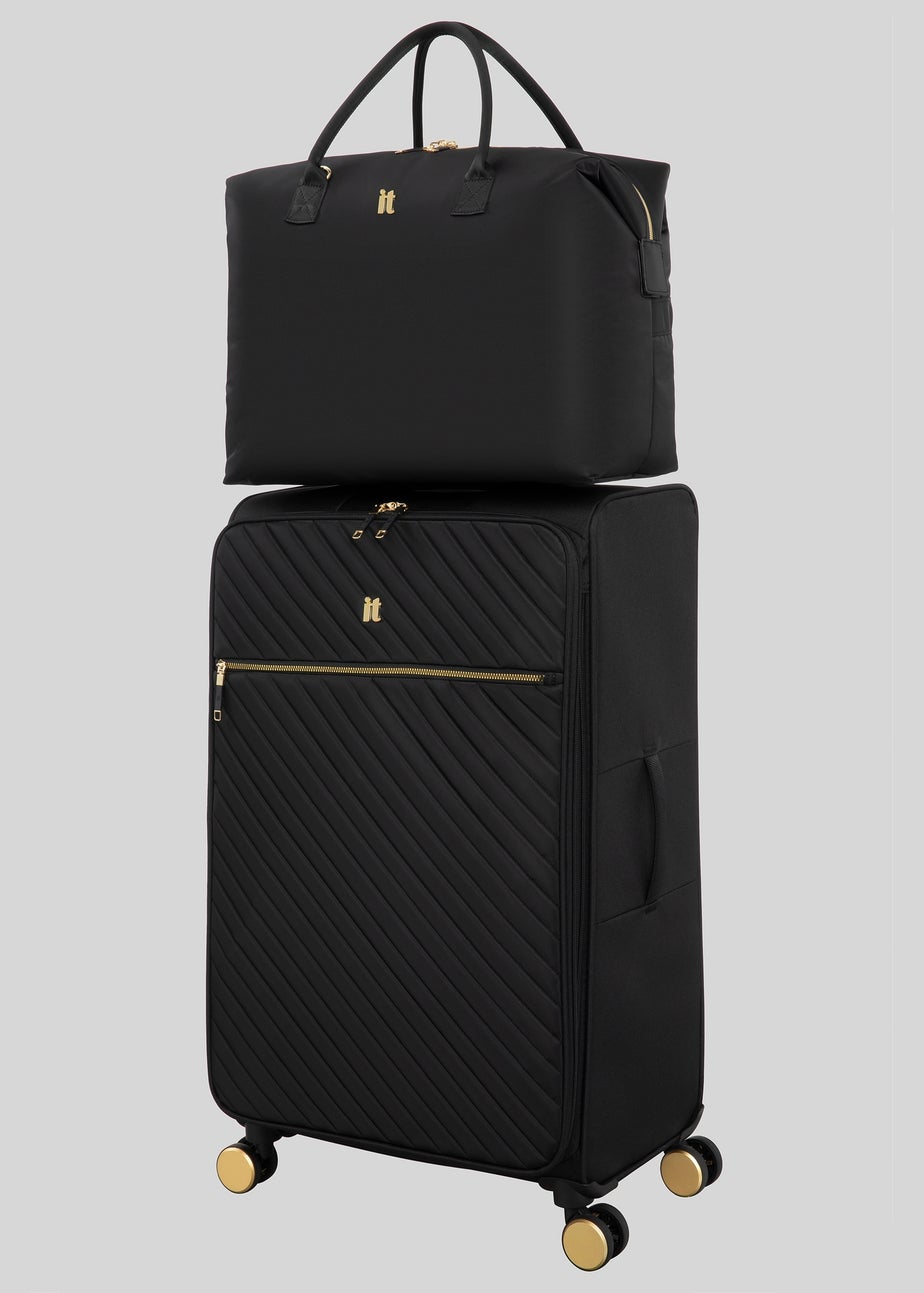 IT Luggage Black Desirable Soft Suitcase
