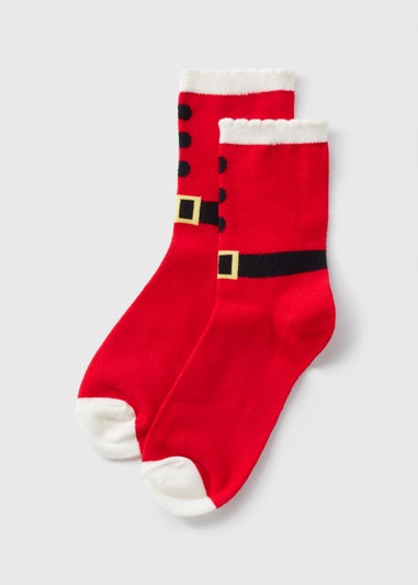1 Pack Red Santa Crew Socks