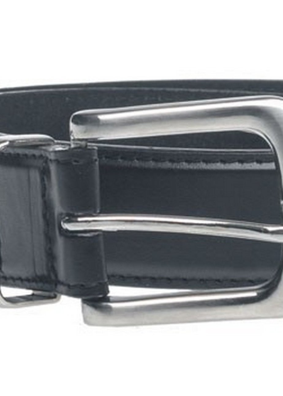 Duke Black Joseph Bonded Leather Metal Tip Waist Belt