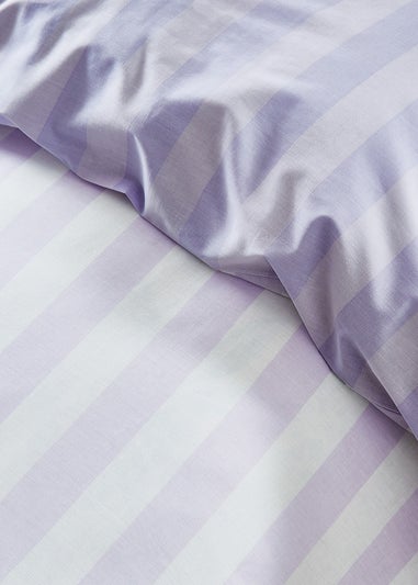 Sassy B Stripe Tease Reversible Duvet Cover Set Lilac