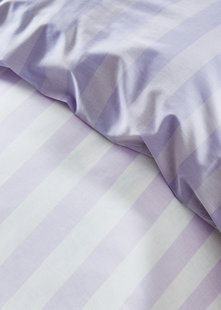 Sassy B Stripe Tease Reversible Duvet Cover Set Lilac