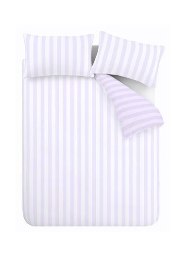 Sassy B Stripe Tease Reversible Duvet Cover Set Lilac