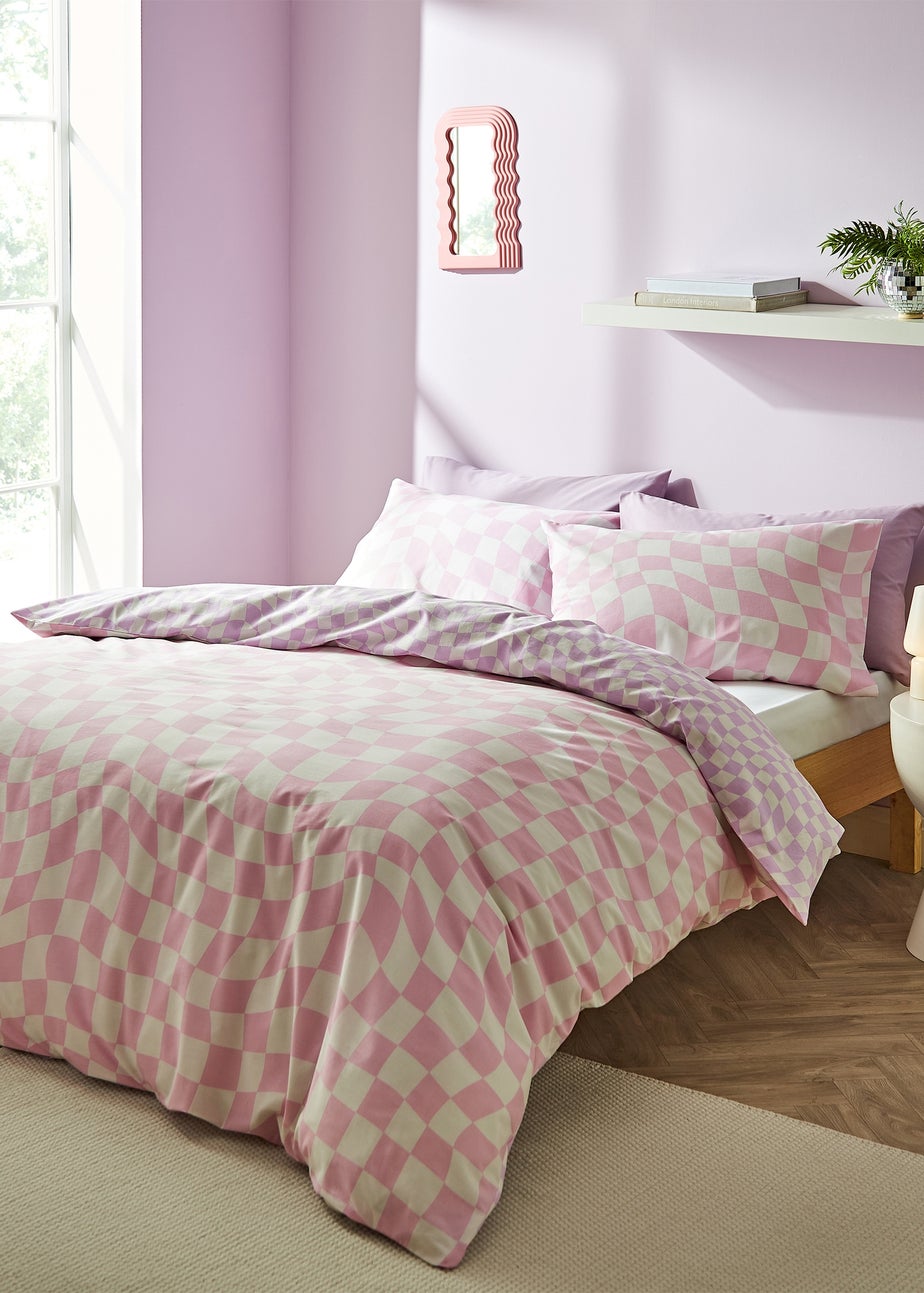 Sassy B Bedding Checkerboard Wave Reversible Duvet Cover Set