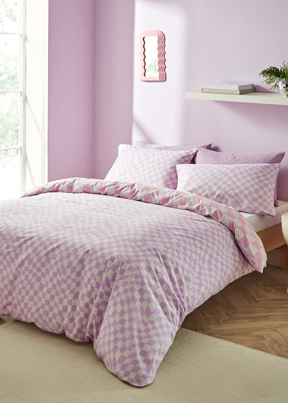 Sassy B Bedding Checkerboard Wave Reversible Duvet Cover Set