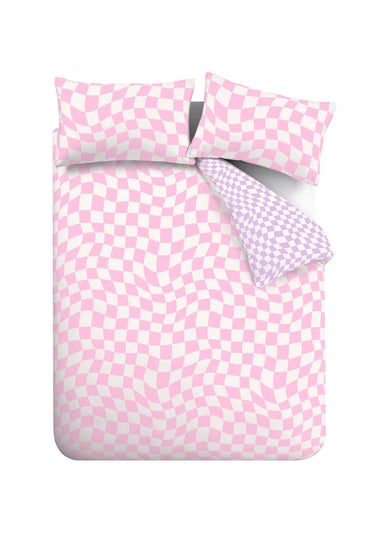 Sassy B Bedding Checkerboard Wave Reversible Duvet Cover Set