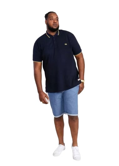 Duke Navy Hamford 1 Ribbed Collar Kingsize Polo Shirt