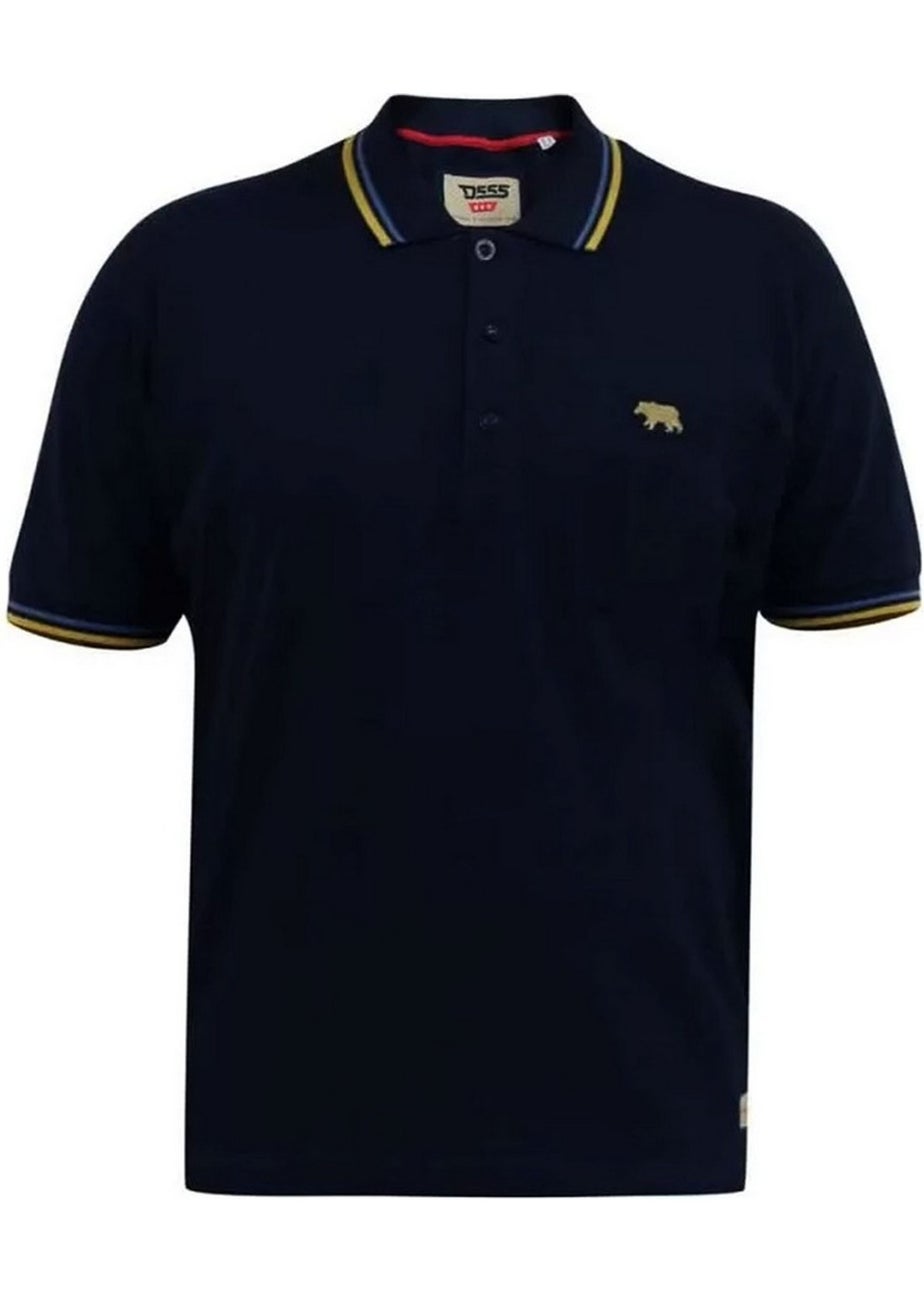 Duke Navy Hamford 1 Ribbed Collar Kingsize Polo Shirt