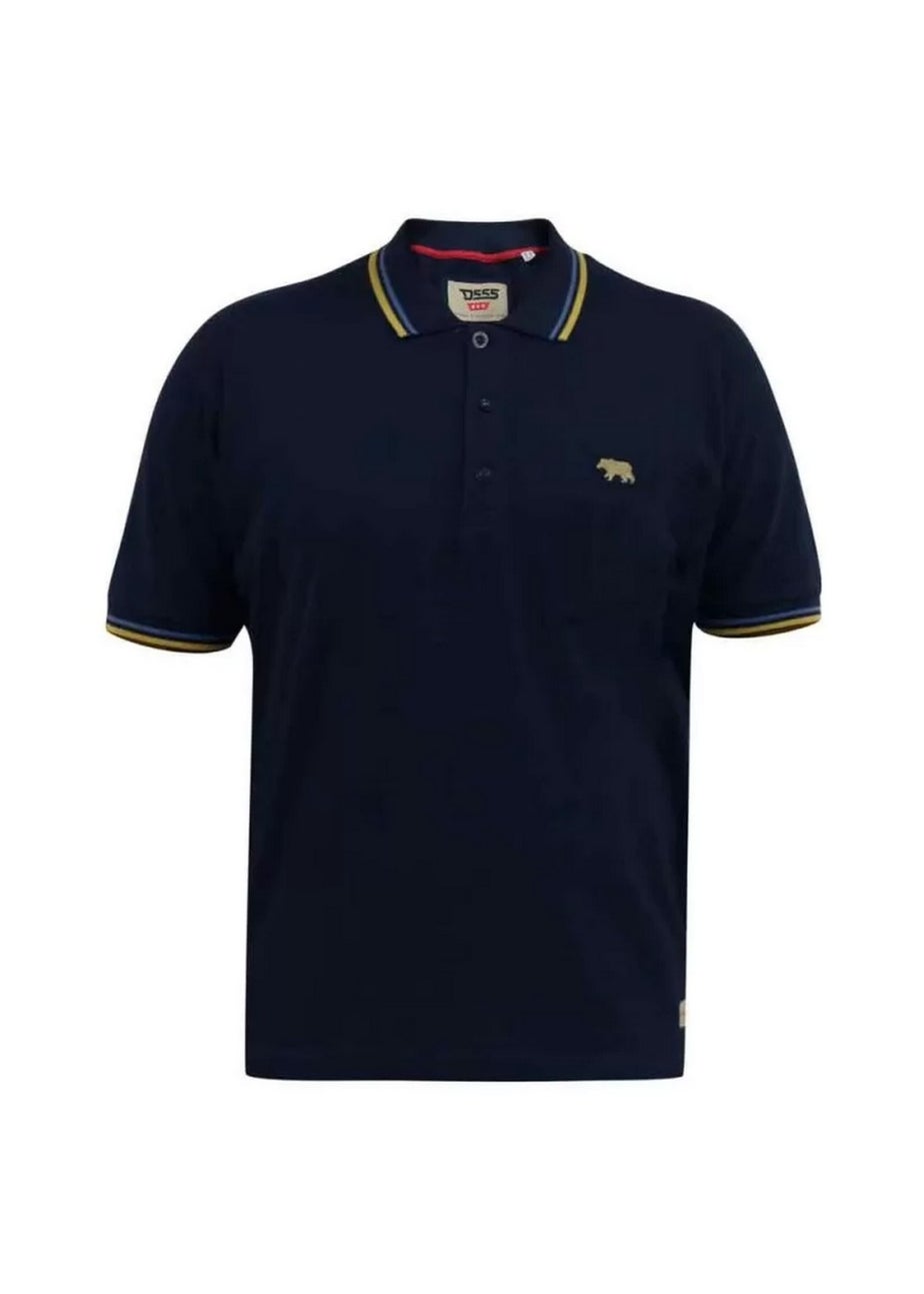 Duke Navy Hamford 1 Ribbed Collar Kingsize Polo Shirt