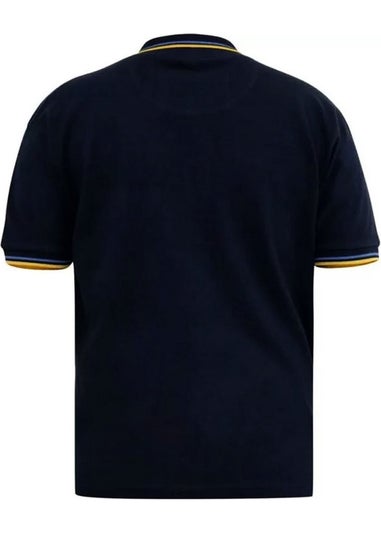 Duke Navy Hamford 1 Ribbed Collar Kingsize Polo Shirt