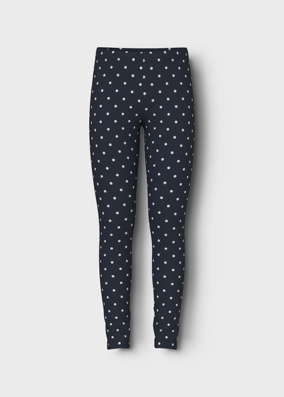 Name It Girls Navy Polka Dot Leggings (6-12yrs)