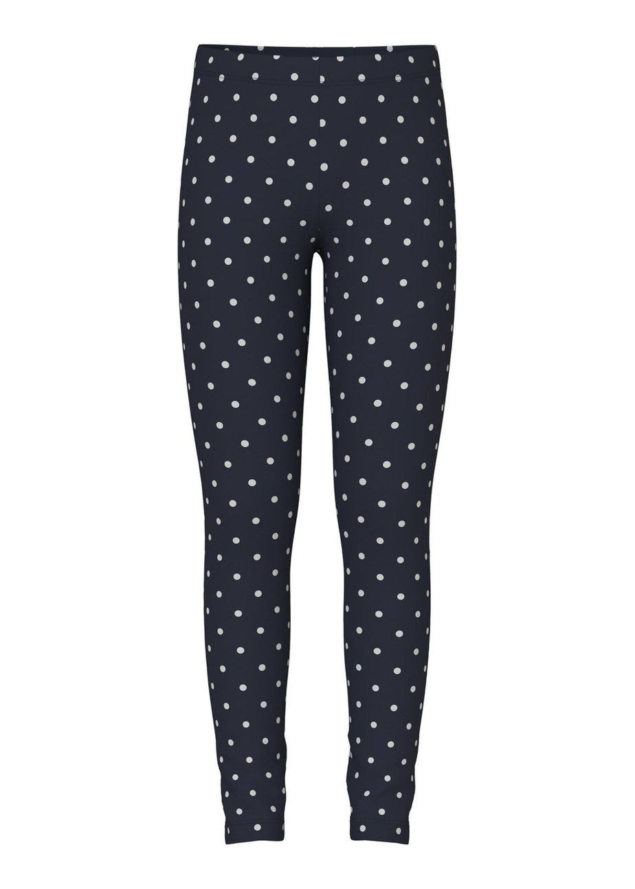 Name It Girls Navy Polka Dot Leggings (6-12yrs)