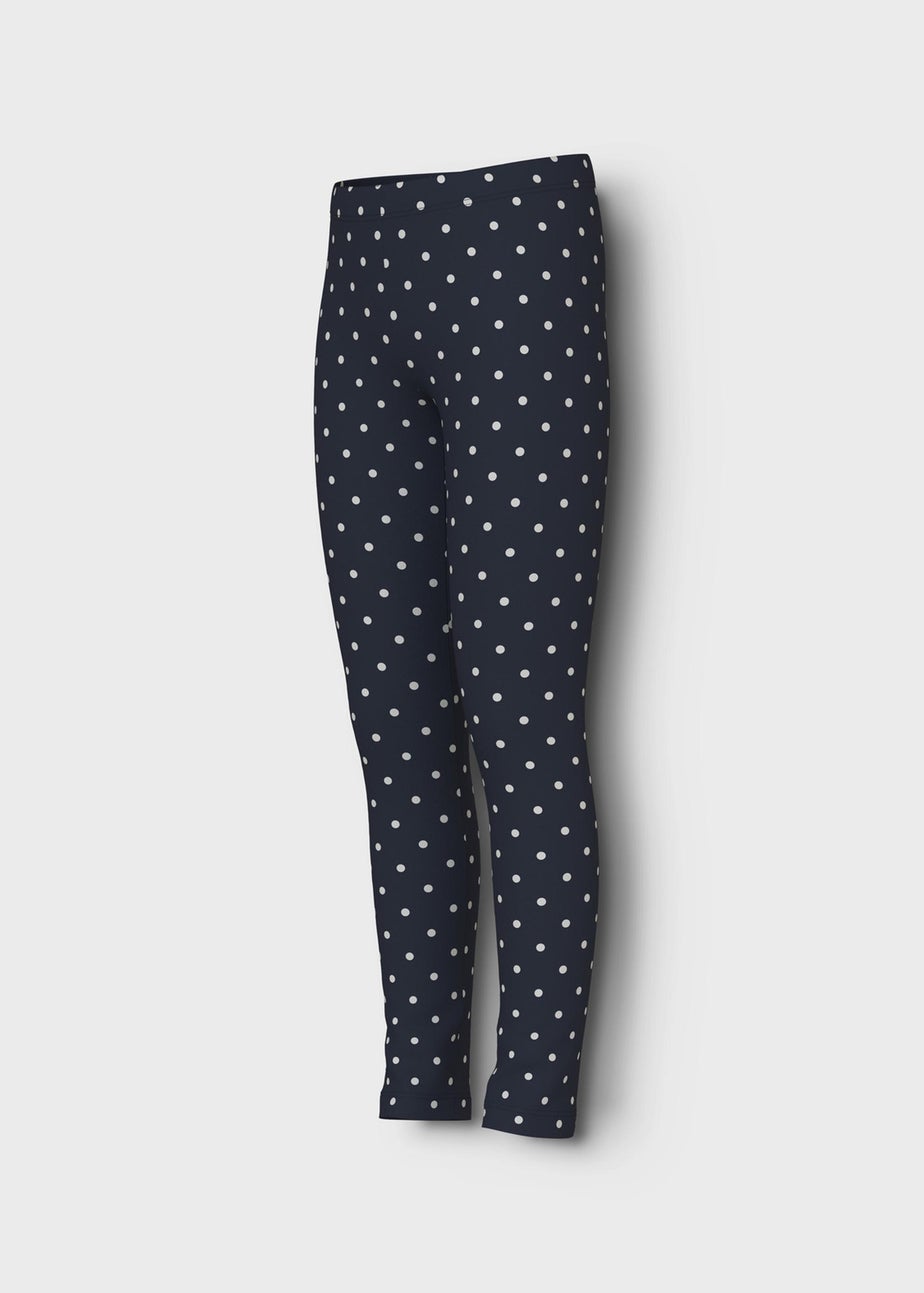 Name It Girls Navy Polka Dot Leggings (6-12yrs)