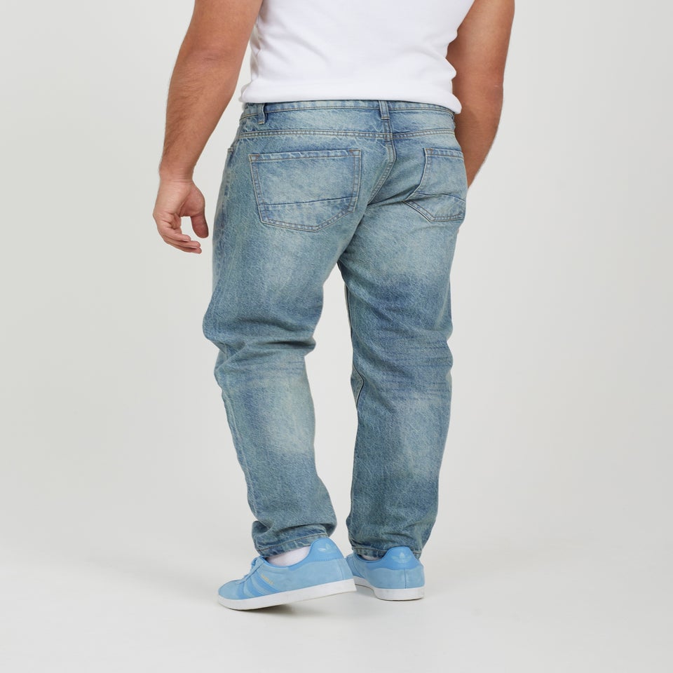 Brave Soul Blue Cotton Loose Fit Denim Jeans