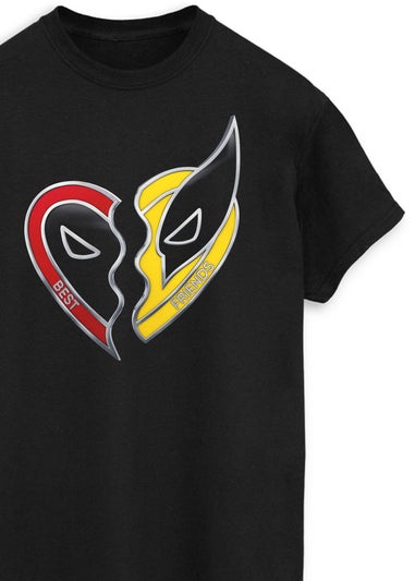 Marvel Deadpool & Wolverine Besties Men Black Graphic T-Shirt