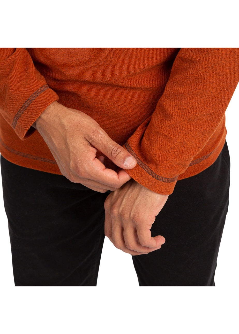 Trespass Burnt Orange Keynote Anti Pilling 1/4 Zip Fleece Top