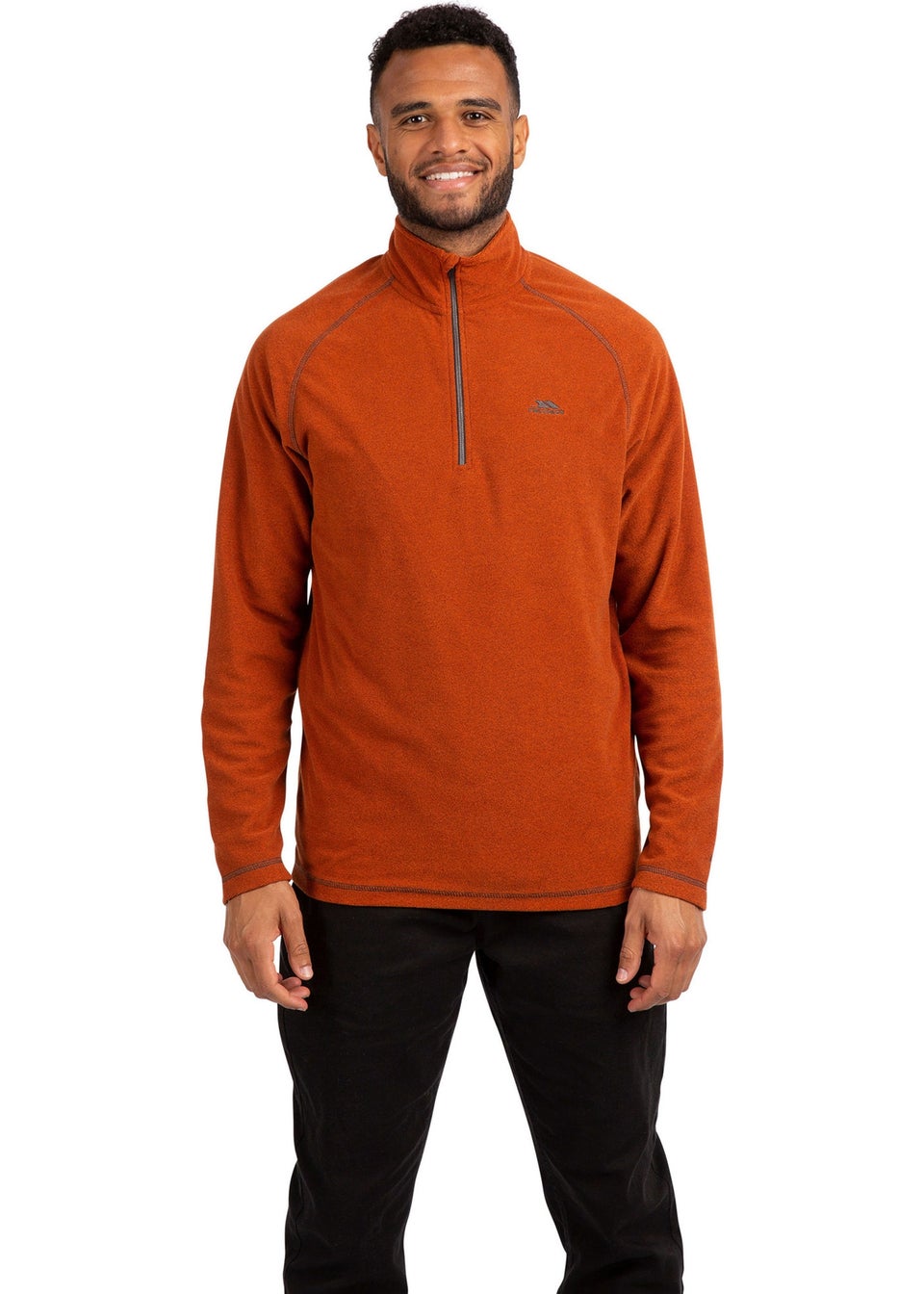 Trespass Burnt Orange Keynote Anti Pilling 1/4 Zip Fleece Top