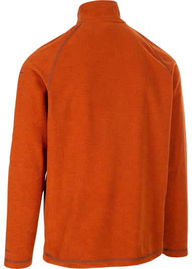 Trespass Burnt Orange Keynote Anti Pilling 1/4 Zip Fleece Top