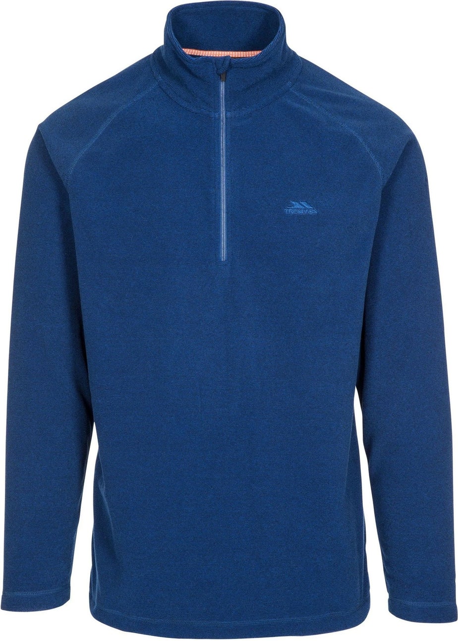 Trespass Grey Green Keynote Anti Pilling 1/4 Zip Fleece Top