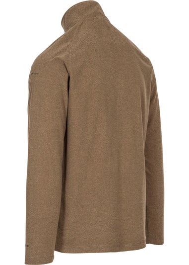 Trespass Grey Green Keynote Anti Pilling 1/4 Zip Fleece Top