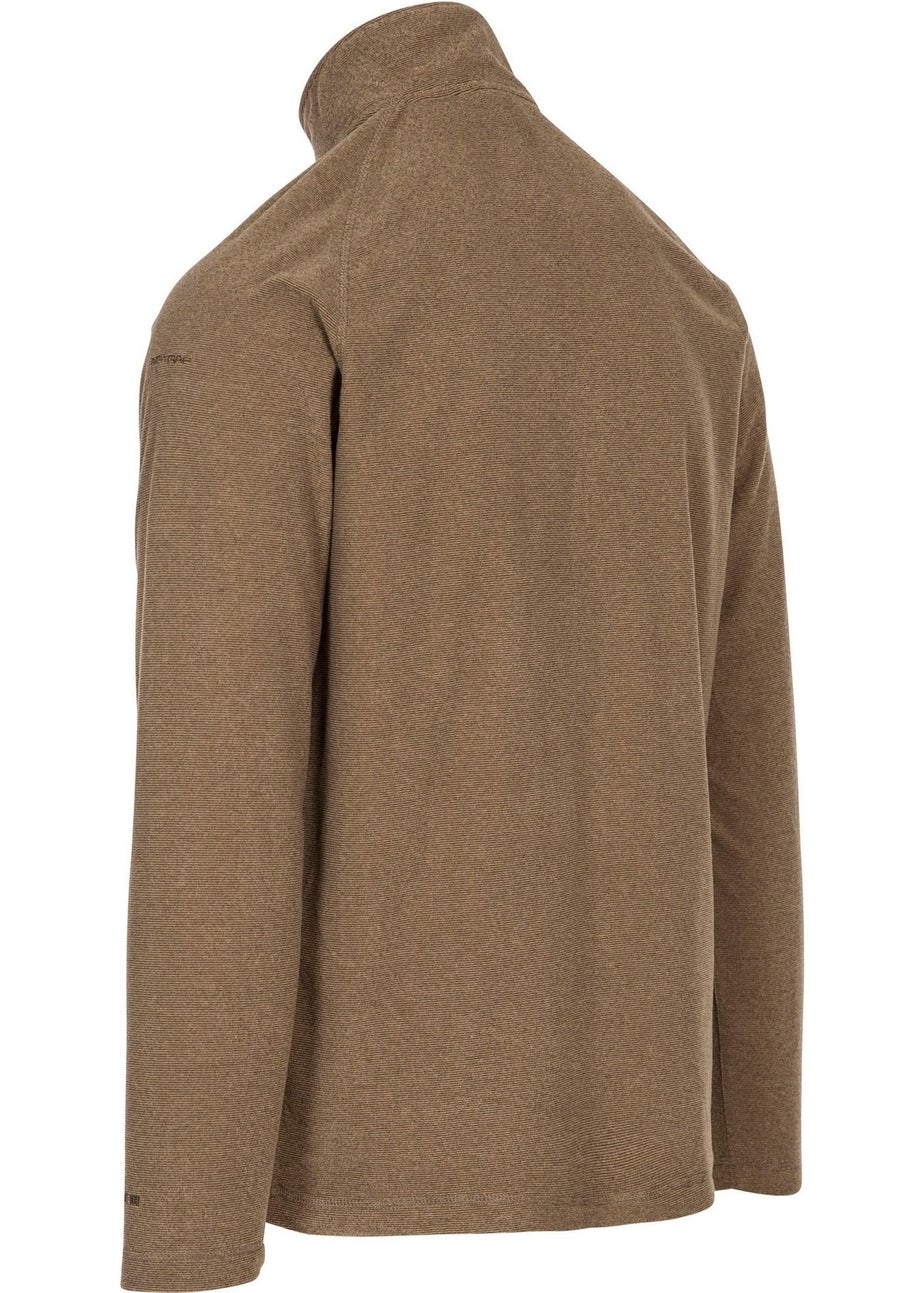 Trespass Grey Green Keynote Anti Pilling 1/4 Zip Fleece Top