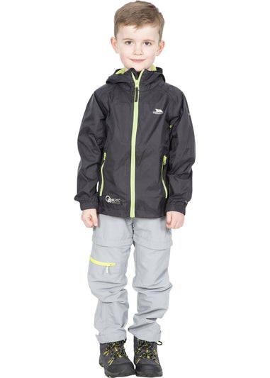 Trespass Kids Black Qikpac Waterproof Packaway Jacket (2-12yrs)