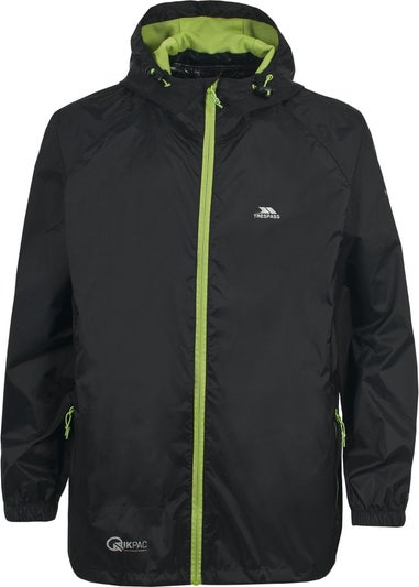 Trespass Kids Black Qikpac Waterproof Packaway Jacket (2-12yrs)