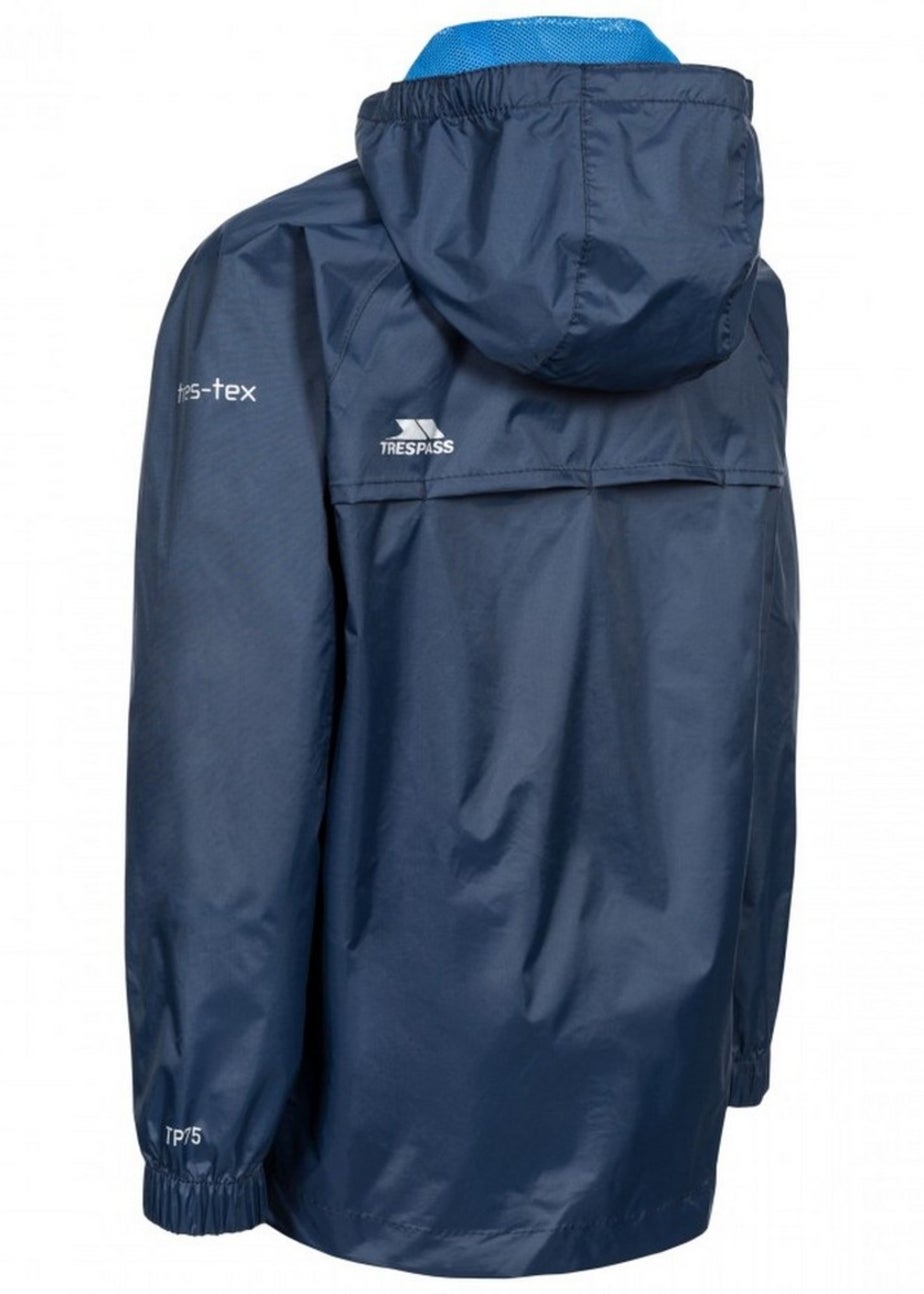 Trespass Kids Navy Qikpac Waterproof Packaway Jacket (2-12yrs)