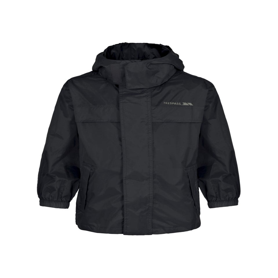 Trespass Black Kids Packa Pack Away Waterproof Jacket (2-14yrs)