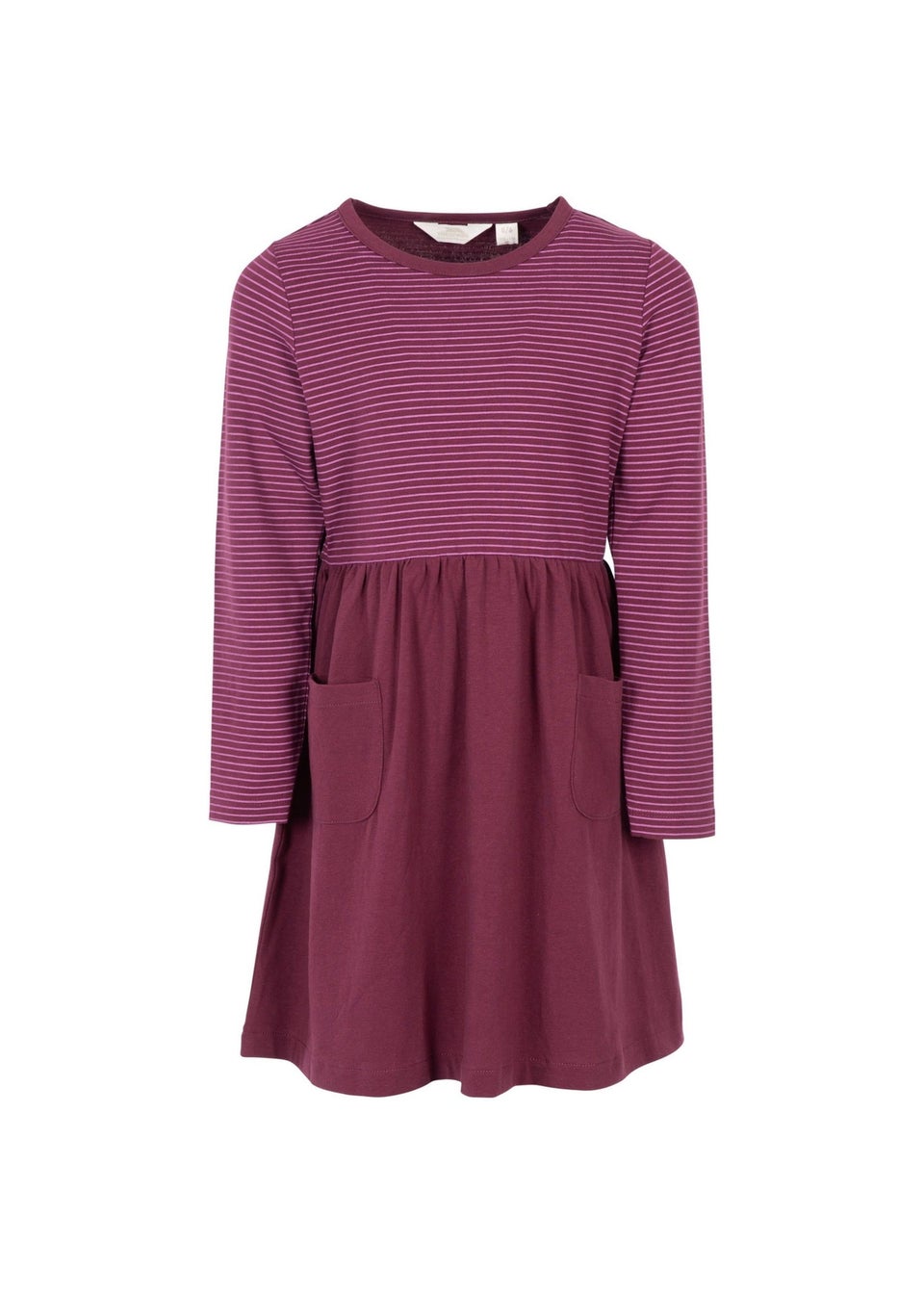 Trespass Girls Purple Forgotten Stripe Jersey Casual Dress (2-12yrs)