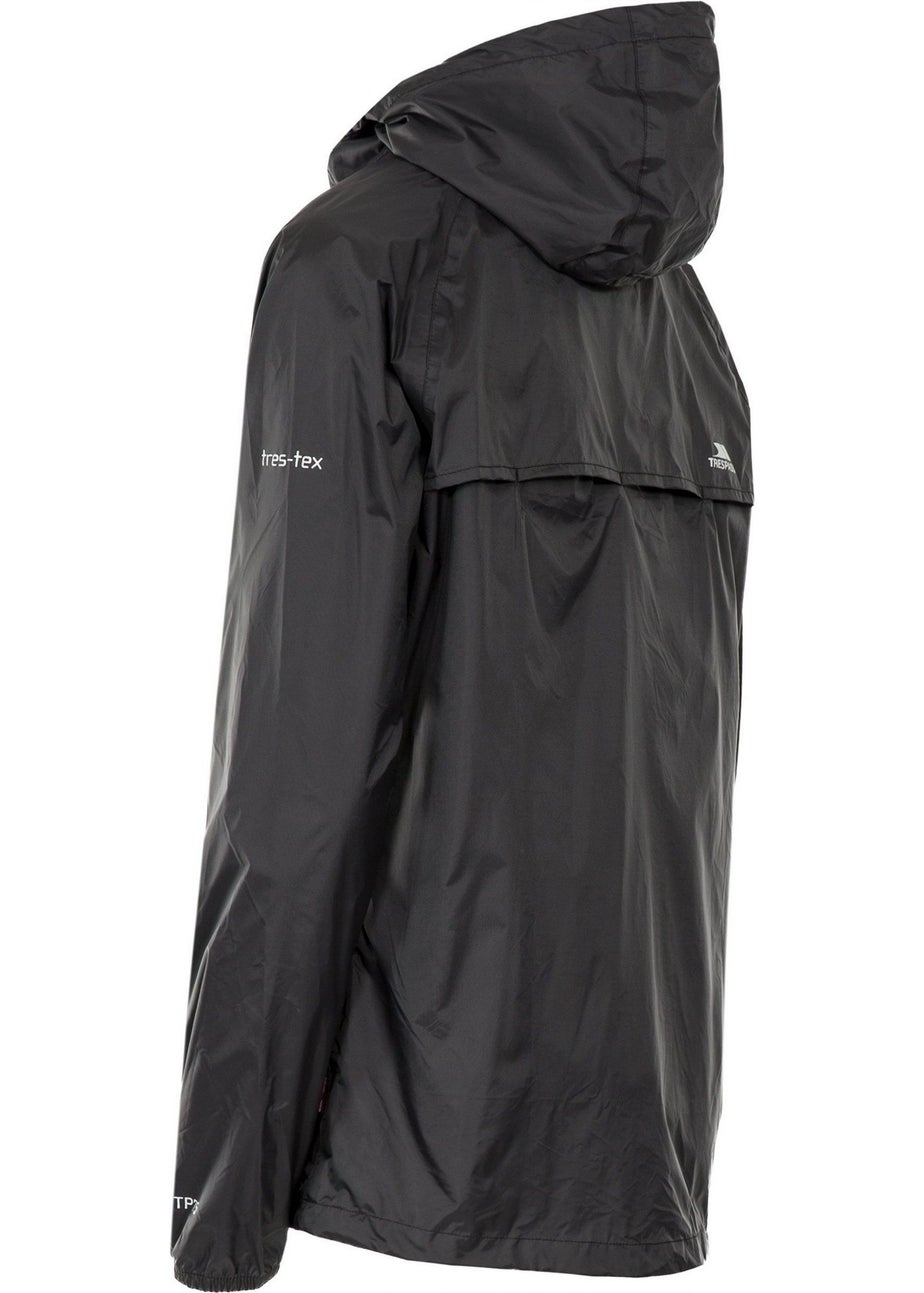 Trespass Black Qikpac Packaway Waterproof Jacket