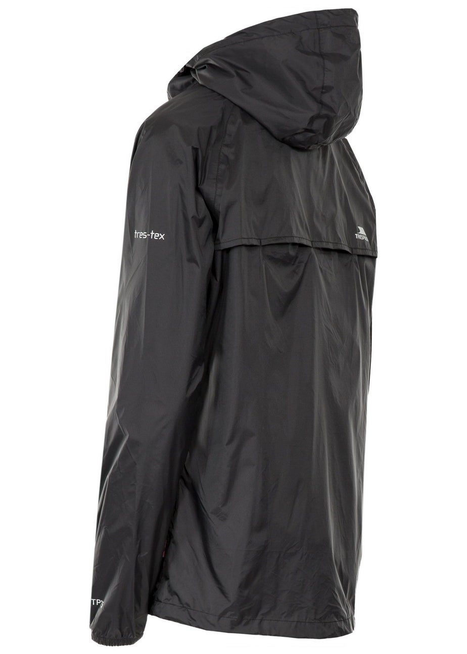 Trespass Black Qikpac Packaway Waterproof Jacket