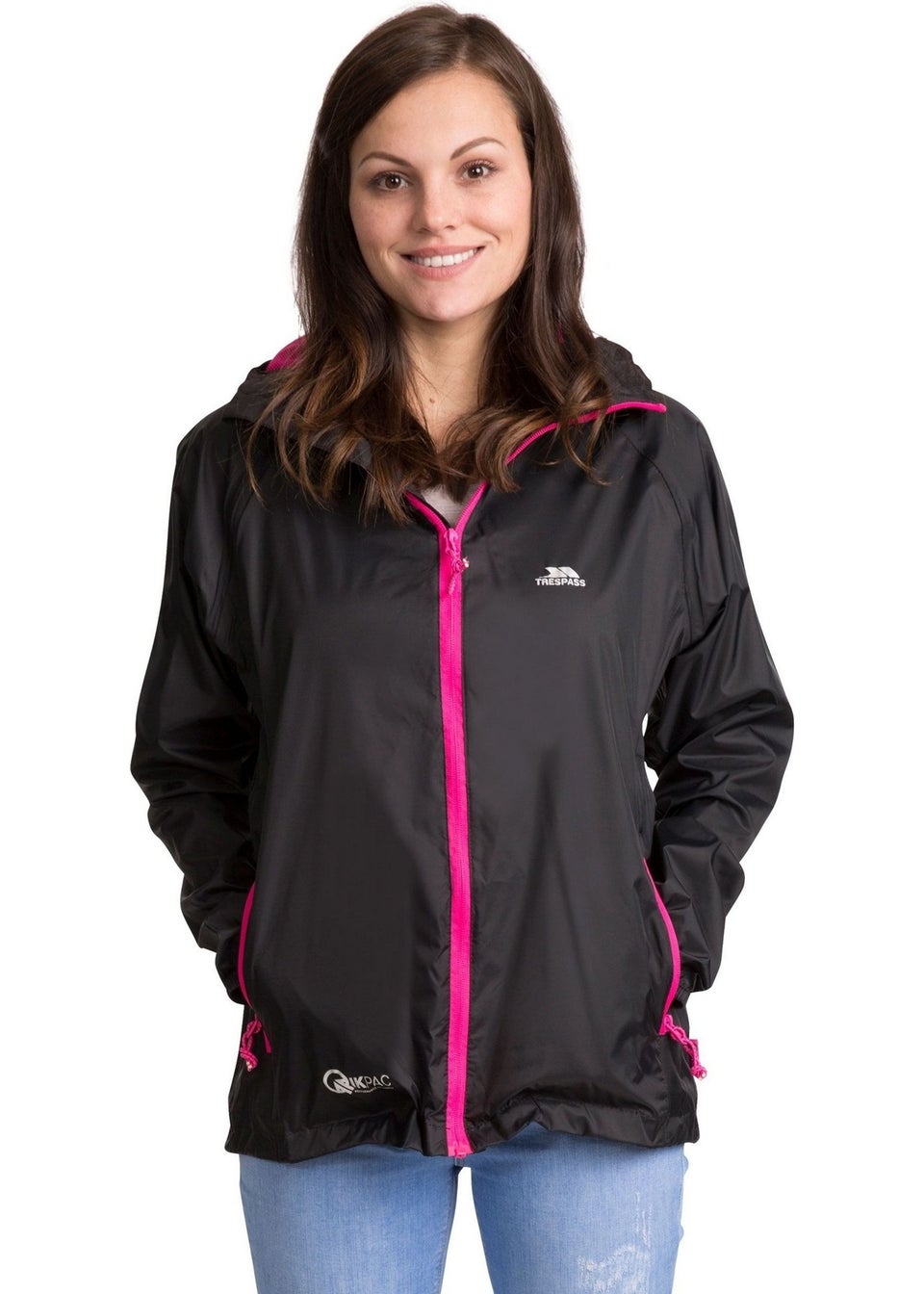 Trespass Black Qikpac Packaway Waterproof Jacket
