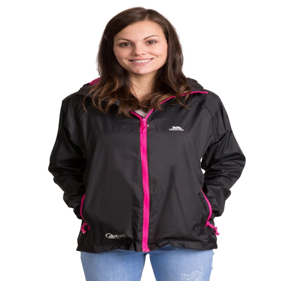 Trespass Black Qikpac Packaway Waterproof Jacket