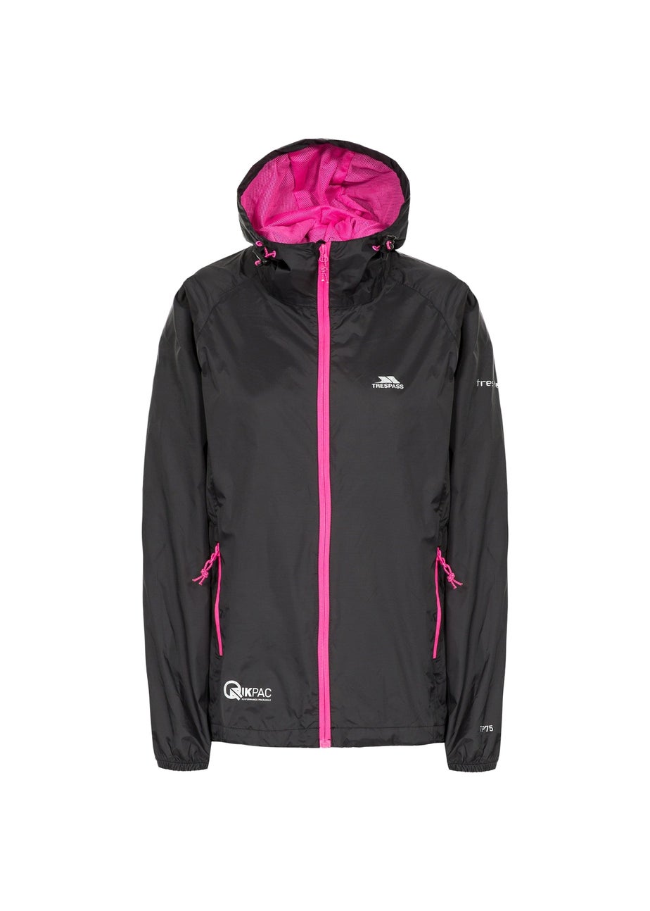 Trespass Black Qikpac Packaway Waterproof Jacket