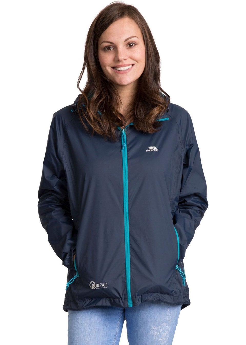 Trespass Navy Qikpac Packaway Waterproof Jacket