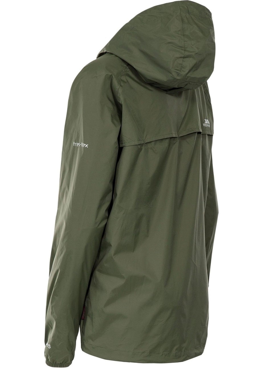 Trespass Grey Green Qikpac Packaway Waterproof Jacket