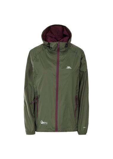 Trespass Grey Green Qikpac Packaway Waterproof Jacket