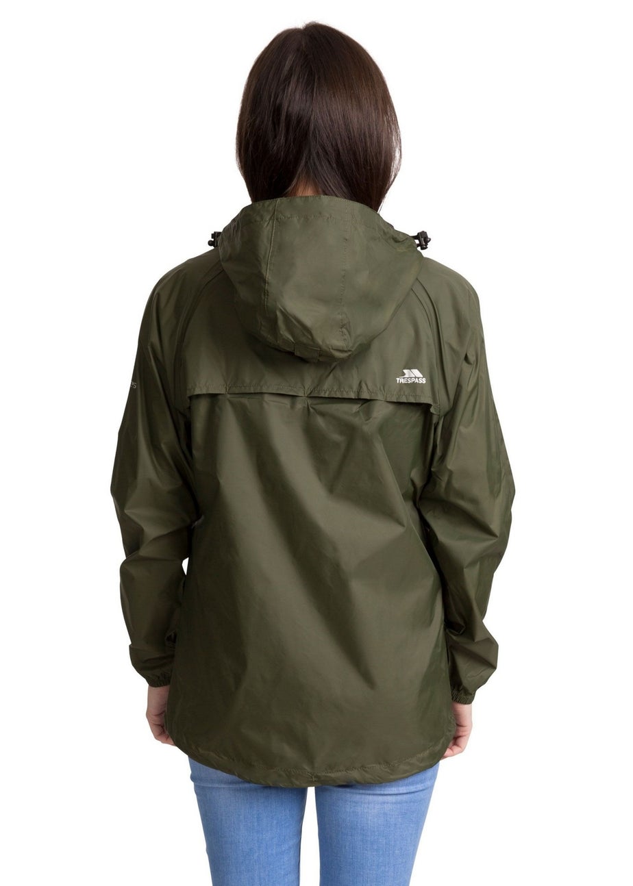 Trespass Grey Green Qikpac Packaway Waterproof Jacket
