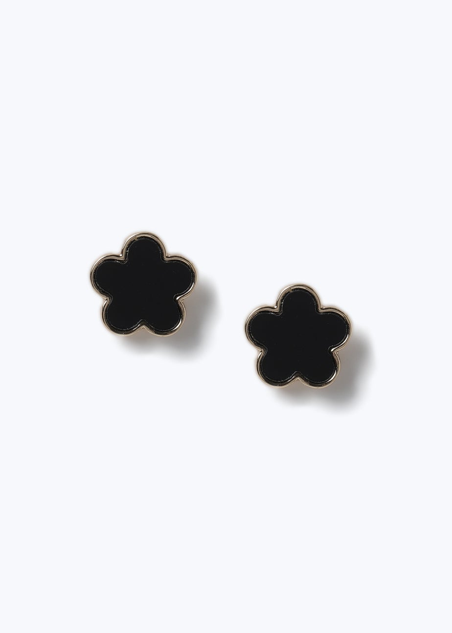 Black Flower Earrings