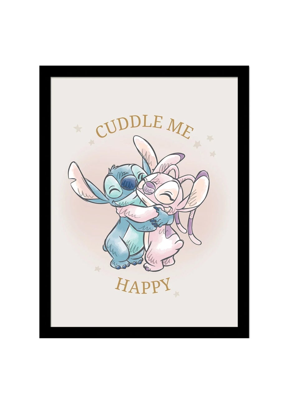 Disney Stitch Cuddle Me Framed Poster (45cm x 35cm)