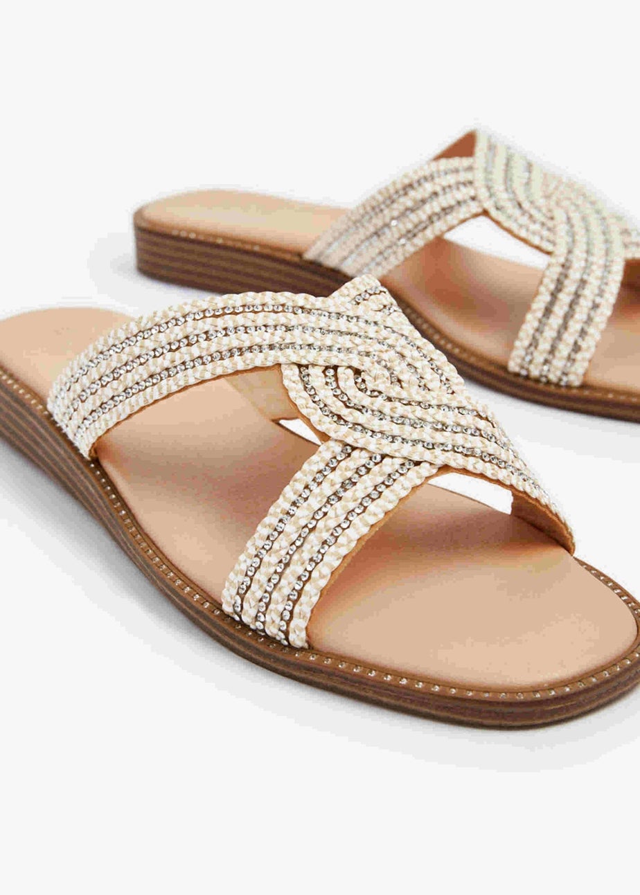 Linzi Vella Neutral Low Wedge Sliders