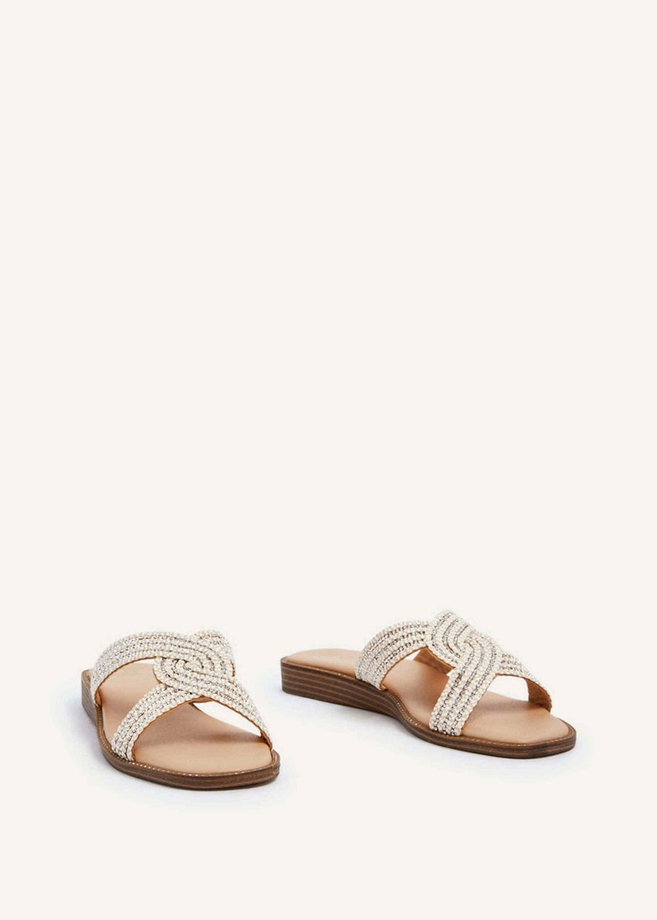 Linzi Vella Neutral Low Wedge Sliders