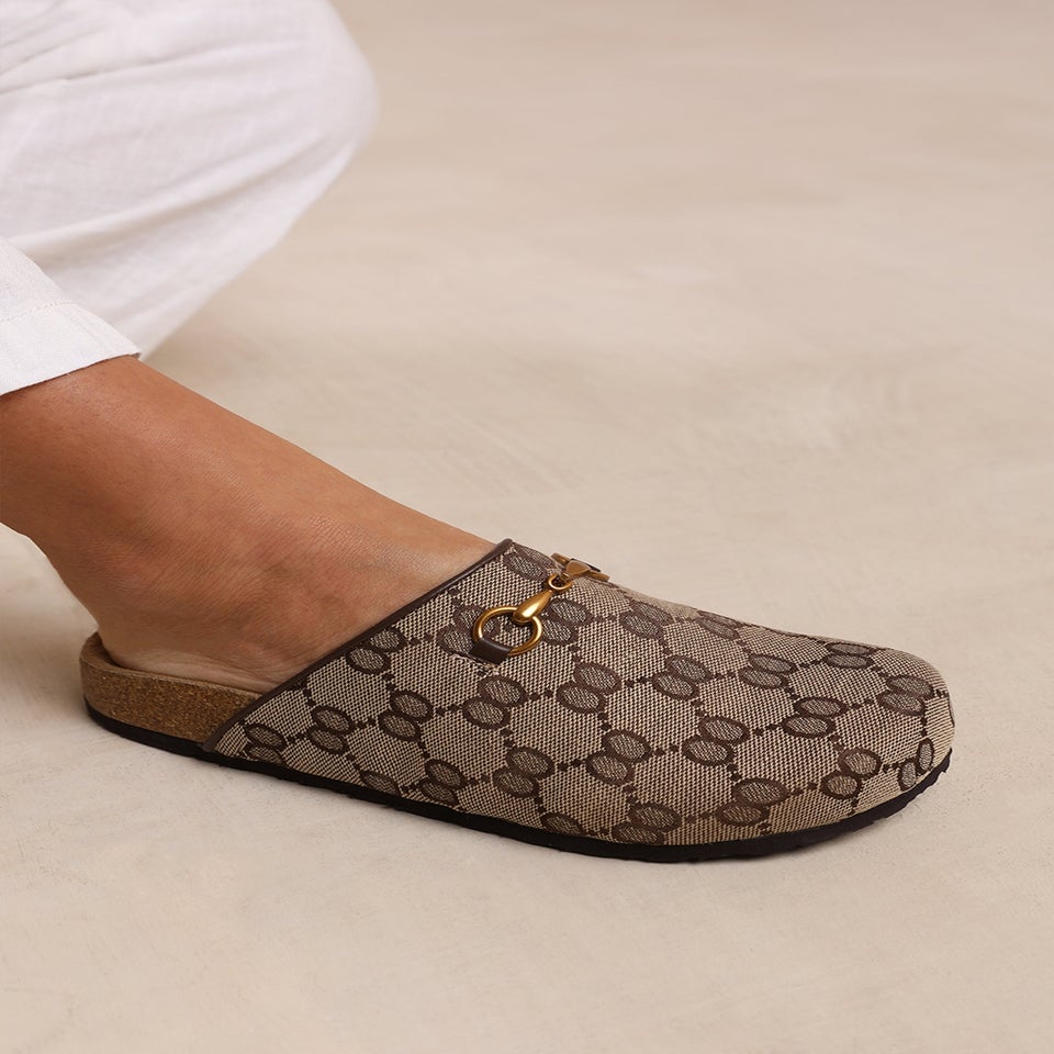 Where's That From Dublin Brown Open Back Slip On Loafers