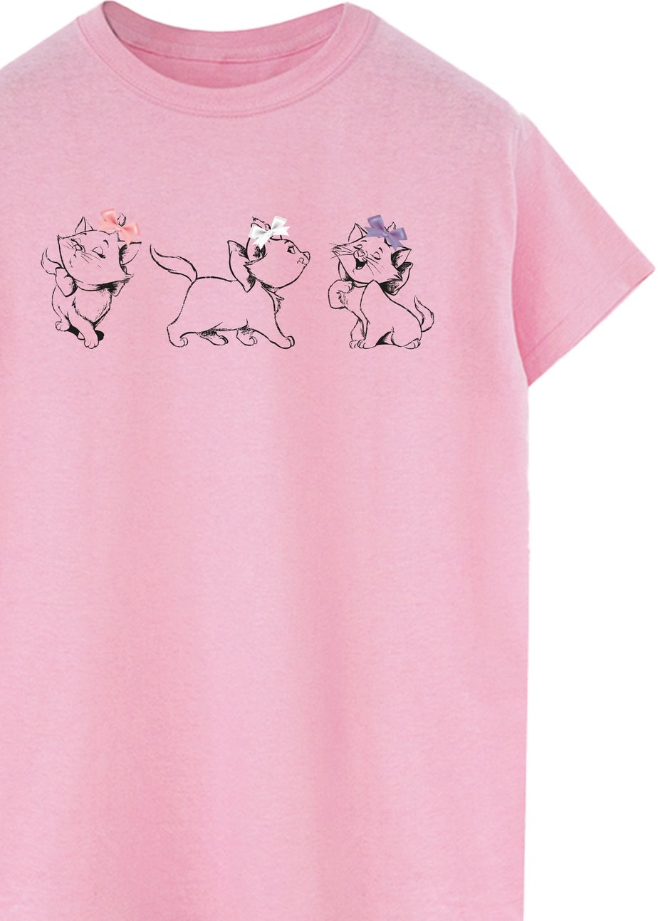Disney Pink The Aristocats Marie Bows Boyfriend Fit T-Shirt