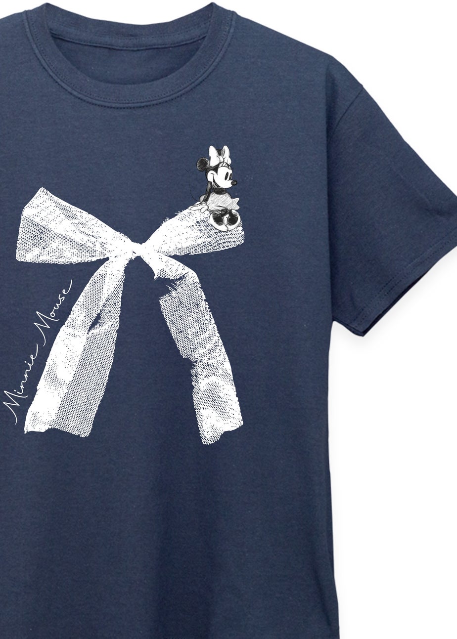 Disney Kids Navy Minnie Mouse Bow T-Shirt (3-13 Years)