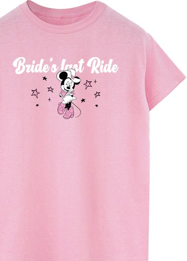 Disney Pink Minnie Mouse Bride's Last Ride Boyfriend Fit T-Shirt