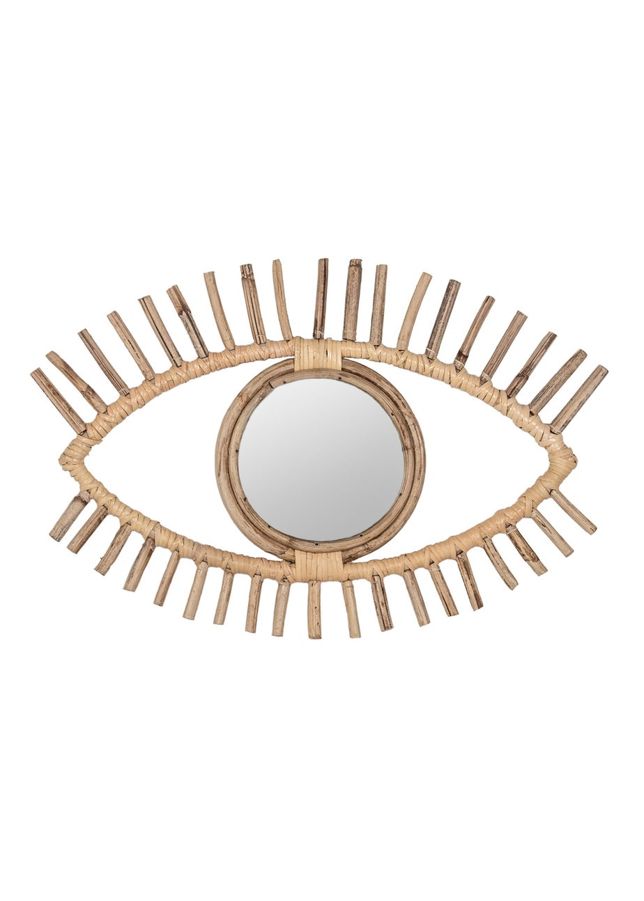 Ouko Smalley Rattan Eyeshaped Wall Mirror (45 x 33 x 2cm)