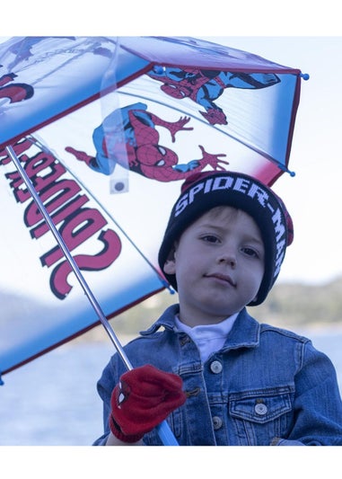 Spiderman Red All Weather Set With Backpack Along With An Umbrella